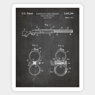 Remington Shotgun Patent - Police Officer Law Enforcement Art - Black Chalkboard Sticker